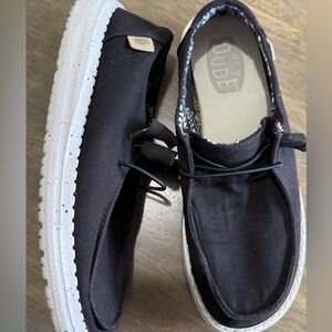 Hey Dude Wendy Basic Wide Black Odyssey Women's Slip-On Comfort Shoes US 8 EU 39